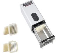 SucceBuy Coupe-frites électrique, coupe-pommes de terre avec lames en acier inoxydable de 1/2 pouce et 3/8 pouce, coupe-pommes de terre hachoir avec pieds antidérapants