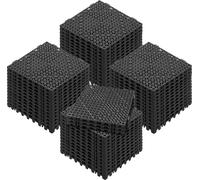 SucceBuy Coussin modulaire à emboîtement, 55 pièces, 30 x 30 cm, tapis de drainage, carreaux de sol souples en PVC à emboîtement, trous d'évacuation antidérapants pour toilettes, salle de bain, cuisin