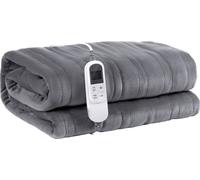 SucceBuy couverture chauffante 130 x 160 cm jet électrique flanelle douce pour cadeau grand-mère, réglages de chaleur 9 temps, gris