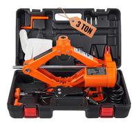 SucceBuy Cric de voiture électrique, cric à ciseaux/hydraulique de 3/5 tonnes, cric de voiture portable électrique automatique 12 V pour le changement de pneu de camion 3T Sans clé