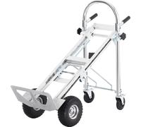 SucceBuy Diable 4 en 1 en aluminium, capacité de charge 1000 lbs, chariot pliant robuste et convertible, chariot polyvalent avec roues en caoutchouc, diable industriel pliable et chariot plate-forme