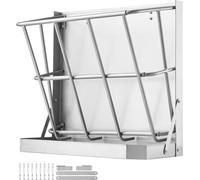 SucceBuy Distributeur automatique de foin de 21 gallons pour chèvres, distributeur automatique de foin et de céréales 2 en 1, distributeur automatique mural d'aliments pour bétail avec mangeoire, châs