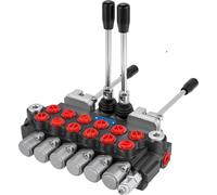 SucceBuy Distributeur hydraulique, vanne hydraulique à 6 bobines, vanne de charge 11 GPM, 4500 PSI, contrôle de trajectoire pour tracteurs, chargeurs, réservoirs