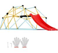 SucceBuy Dôme à grimper 8FT, dôme géométrique à grimper avec toboggan, supporte 600 livres. Convient aux enfants de 3 à 9 ans, montage facile. Superbe jeu d'intérieur et d'extérieur pour les enfants.