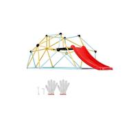 SucceBuy Dôme d'Escalade Géométrique 244cm Avec Toboggan Capacité 272kg Assemblage Facile