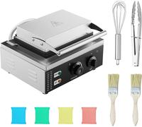 SucceBuy Donutmaker électrique 1550 W, machine à beignets commerciale avec revêtement antiadhésif, plaque chauffante double 12 trous pour des beignets parfaits, plage de température 50-300 °C