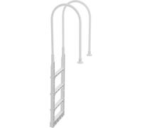 SucceBuy Échelle de piscine à 4 marches, double main courante, marches robustes et antidérapantes, capacité de charge de 136 kg, pour piscines enterrées et hors-sol de 122-137 cm
