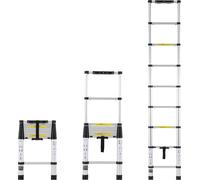SucceBuy Echelle télescopique - 2,6 m, aluminium, capacité de charge 170 kg, légère et polyvalente pour la maison et le bureau