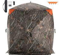 SucceBuy Ecran de chasse transparent à 270°, 1-2 personnes Ecran pop-up pour cerfs avec sac de transport, tente portable, 3 fenêtres horizontales pour la chasse aux dindes et aux cerfs, matériau de ca