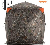 SucceBuy Ecran de chasse transparent à 270°, 2-3 personnes Ecran pop-up pour cerfs avec sac de transport, tente portable, 3 fenêtres horizontales pour la chasse aux dindes et aux cerfs, matériau de ca