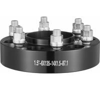 SucceBuy élargisseurs de voie, 1,5" 6 "x5,3" adaptateurs de roue forgés, 6 boulons de roue, 87,1 mm d'alésage, boulon M14x1,5, compatibles avec Ford F150, Expedition, Lobo, Navigator, 4 pièces, noir