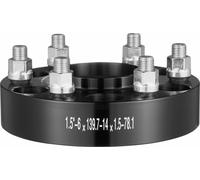 SucceBuy élargisseurs de voie 1,5" 6x5", 6 adaptateurs de centrage de moyeu forgés, boulons M14 x 1,5, alésage 78,1 mm, convient pour Chevrolet, GMC, Cadillac 1995-2023, 4 pièces, noir