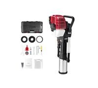 SucceBuy Enfonce-Pieux à Essence 1400W 52cc 2 Temps Portable Avec 3 Têtes d'Enfoncement