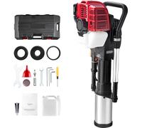 SucceBuy Enfonce-pieux en T 52cc avec moteur à essence, moteur à essence 2 temps, 1400 W, portable, avec 3 têtes de frappe de poteau (49/69/100 mm), pour les fermes, les clôtures de ranch, l'améliorat