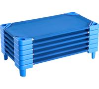 SucceBuy Ensemble de lits empilables pour enfants, lot de 6, 106,7 cm L x 58,4 cm l, Lits portables pour enfants en bas âge, idéal pour les crèches et les écoles maternelles, bleu - Assure une sieste
