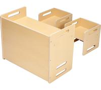 SucceBuy Ensemble table et chaises de sevrage Montessori, bureau en bois pour jeunes enfants avec 2 chaises