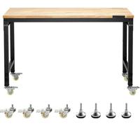 SucceBuy Établi 907 kg Table de travail avec prise électrique et panneau à outils 1220x610x711-1003 mm