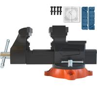 SucceBuy Etau 6,5" largeur de mors, 360 degrés pivotant verrouillage base multi-usage avec enclume, Heavy Duty Duktil-Eisen, pour percer, couper des tubes
