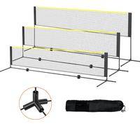 SucceBuy Filet de badminton de 14 pieds, filet de volley-ball réglable en hauteur, filet de pickleball-tennis portable, montage facile pour les enfants, jeu de cour, utilisation à l'intérieur et à l'e