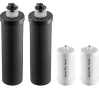 SucceBuy Filtre à eau de rechange de, éléments de purification, filtre à charbon actif et de défluoration, compatible avec la plupart des systèmes d'eau par gravité, pack de 4