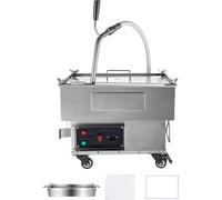 SucceBuy Filtre à huile mobile, capacité du réservoir d'huile 18 l, système de filtration d'huile avec vitesse de 10 l/min, filtre à huile de friture mobile avec roues pivotantes et tuyau pour restaur