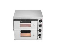 SucceBuy Four à Pizza Electrique 40,6cm 2 Niveaux Avec Pierre et Poignée Pour Restaurant