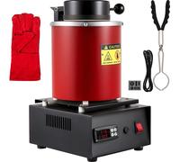 SucceBuy Four électrique de fusion de 3 kg, numérique 1750 W, 1150 ℃/2102 ℉ Four de fusion de l'or avec creuset en graphite et forme de lingot, pour or, argent, cuivre, aluminium