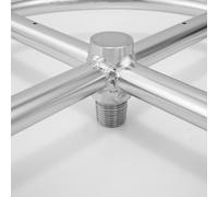 SucceBuy Foyer encastrable rond de 24 pouces, brûleur en acier inoxydable, foyer pour gaz naturel et propane, 92.000 BTU, pour l'intérieur et l'extérieur