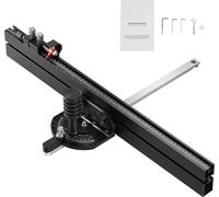 SucceBuy Gabarit d'onglet de précision, alliage d'aluminium, fente standard 3/4 pouces x 3/8 pouces, grille de 24 pouces, 15 butées angulaires, piston réglable, pour le travail du bois et les coupes d