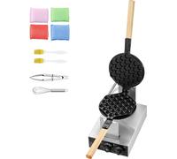 SucceBuy Gaufrier à bulles commercial de - Créez de délicieuses gourmandises. La machine de 1400 W cuit des crêpes aux œufs à revêtement antiadhésif, pivote à 180