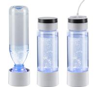 SucceBuy Générateur de bouteille d'eau à hydrogène, 380 ml ionisateur d'eau portable riche en hydrogène, technologie SPE, tube d'inhalation nasale, autonettoyant