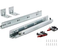 SucceBuy Glissières de tiroir pour montage latéral inférieur, 381 mm Glissières en acier haute performance avec glissière à roulement à billes. Silencieuses, à fermeture douce et verrouillables. Capac