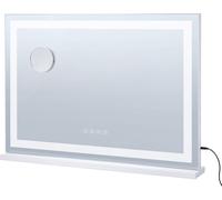 SucceBuy Grand miroir de courtoisie de - lumières, Bluetooth, 3 couleurs, grossissement 5x, USB, 31,5 x 21,7 pouces, blanc