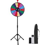 SucceBuy Grande roue de la fortune tournante 18 pouces 14 fentes avec support réglable Sac de rangement