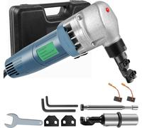 SucceBuy Grignoteuse électrique pour métaux 380 W à grande vitesse, rotor 1800 tr/min, coupe acier inoxydable, aluminium et plastique, 220 V, mallette de rangement incluse, lames de rechange prêtes à