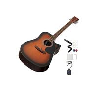 SucceBuy Guitare Acoustique Pan Coupé 6 Cordes 103cm Avec Sac à Dos Portable Pour Solos