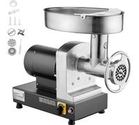 SucceBuy Hachoir à viande, capacité de 6 livres/minute, électrique, avec lame et plaque de broyage, machine à saucisses, hachoir à viande commercial en acier inoxydable pour cuisine, restaurant, bouch