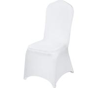 SucceBuy Housses de chaises pliantes en Élasthanne élastique, housses universelles, parfaitement adaptées, lavables et amovibles, 100 pièces, blanches, pour mariages, fêtes, banquets et cérémonies