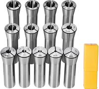 SucceBuy Jeu de 13 pinces de serrage R8 de précision, 1/8'' - 7/8'', 45# mandrin à pinces de fraisage, 0,0012"/30μm TIR avec 13 boîtes de rangement étiquetées, pour fraiseuses, perceuses