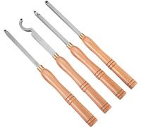 SucceBuy Jeu de 4 outils de tournage, outils de tournage en carbure avec fraises diamantées, rondes et carrées, poignées confortables pour les bricoleurs