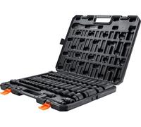 SucceBuy Jeu de clés à chocs 1/2", 65 pièces, SAE 3/8 à 1-1/4" et métrique 10-24 mm, 6 pans en acier allié Cr-V pour les réparations automobiles, repères de taille faciles à lire, construction robuste