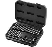 SucceBuy Jeu de clés à chocs 3/8", jeu de 18 clés à douilles métriques profondes 8-22 mm, acier allié CR-V à 6 points pour réparations automobiles, repères de taille clairs, construction robuste