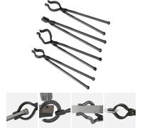 SucceBuy Jeu de pinces de forgeage de 18 pouces, 4 pièces, embout en V, mâchoire de loup, embout en Z-V, pince de préhension, pince de forgeage en acier au carbone avec rivets en acier A3 pour la ferr
