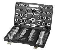 SucceBuy jeu de tarauds et de matrices 40 pièces 60 pièces 80 pièces 110/116 pièces tarauds et matrices en acier à roulement Standard métrique SAE outil de filetage essentiel 116 PCs SAE Metric