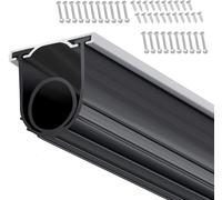 SucceBuy Joints de porte de garage noirs, caoutchouc en bas - forme en U + joint torique avec kit pré-percé, 16 pieds, 5/16 pouces T-ends, 3 3/4 pouces de largeur