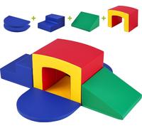 SucceBuy Jouets d'escalade pour jeunes enfants, set de 5 jeux souples d'intérieur avec tunnel, escalier et rampe, équipement d'escalade en mousse pour enfants, facile à nettoyer, idéal pour les enfant