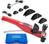 SucceBuy Kit de cintrage manuel de tubes, 7 matrices, 1/4"-7/8", cintreuse à cliquet multifonctionnelle avec cintrage à 90°, alliage d'aluminium, cintreuse compacte pour tubes en cuivre et en aluminiu