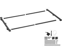 SucceBuy Kit de construction de portail, réglable pour des ouvertures de 101,6-182,9 cm, 1,2-1,5 m de hauteur, cadre plein anti-affaissement, serrure à verrou et vis pour clôtures en bois, fer, noir