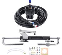 SucceBuy Kit de direction hydraulique hors-bord de. 90 CV. Système pour la marine. Pompe de commande et cylindre. tuyau de 24 pieds. Pour bateaux