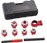 SucceBuy Kit de filetage de tuyaux à cliquet, 1/4 pouce à 1-1/4 pouce NPT, outil manuel à cliquet avec 6 matrices NPT, kit portable avec mallette de rangement pour les tuyaux galvanisés, en aluminium,